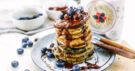 Oat Blueberry Pancakes