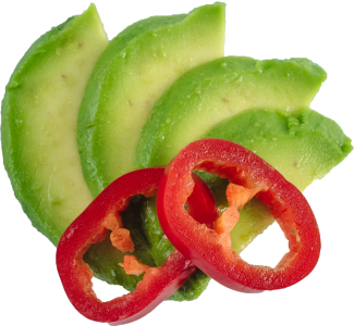 avocado and red pepper 
