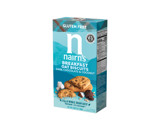 Nairn's USA Gluten Free Dark Chocolate & Coconut Breakfast Oat Biscuits