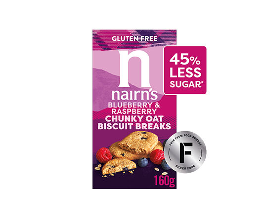 Nairn's Gluten Free Blueberry & Raspberry Chunky Oat Biscuit Breaks