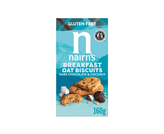 Nairn's USA Gluten Free Dark Chocolate & Coconut Breakfast Oat Biscuits