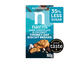 Nairn's Gluten Free Dark Chocolate & Coconut Chunky Oat Biscuit Breaks