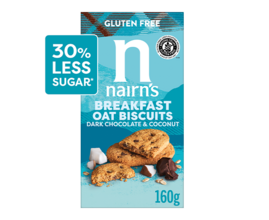 Nairn's USA Gluten Free Dark Chocolate & Coconut Breakfast Oat Biscuits