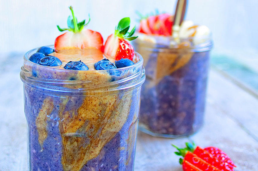 Protein Loaded Blueberry Overnight Oats