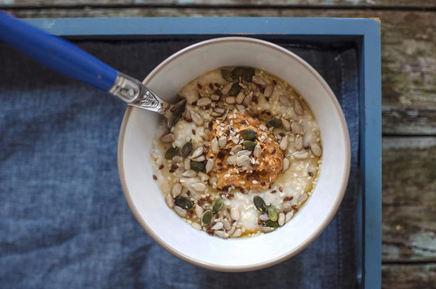 Protein Porridge With Homemade Peanut Butter