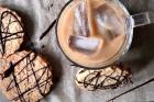 Oat biscuits drizzled with chocolate